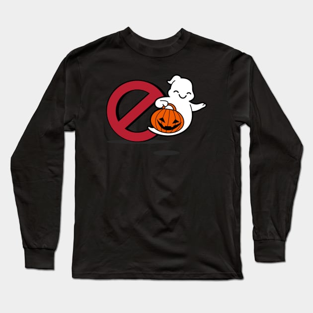 Cute Kawaii Spooky Ghost Trick Or Treat Cartoon Long Sleeve T-Shirt by BoggsNicolas